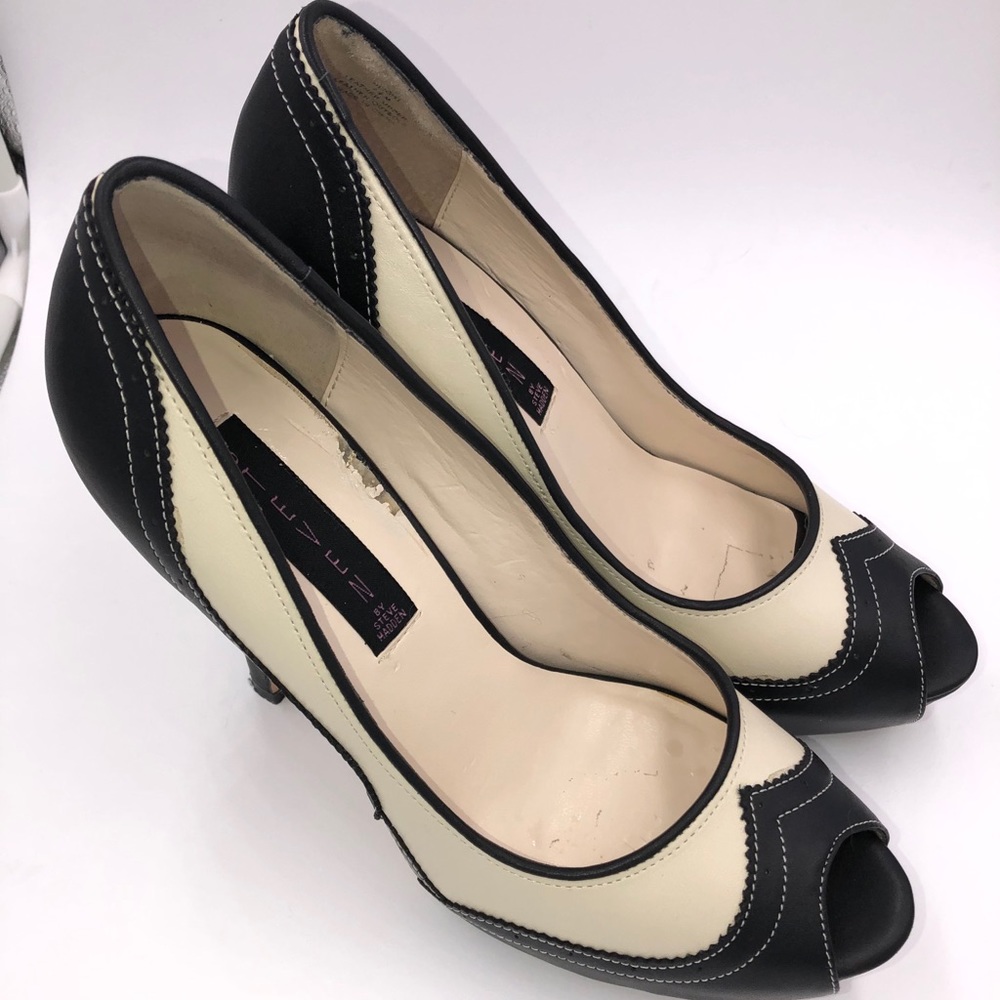 Steven By Steve Madden Leather Peep Toe pl…